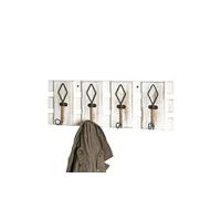 HAKU Möbel patère Murale Vintage, MDF, métal - Dim.: L 55 cm x H 20 cm x P 7 cm, Style: Industrial