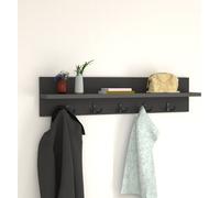 Portemanteau mural Hammarö avec 10 crochets de vestiaire Anthracite Portemanteau pour hall d'entrée avec étagère Barre à crochets Porte-vêtements Porte-chapeaux