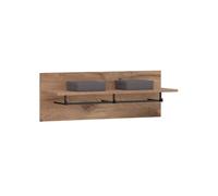Portemanteau mural HERA avec étagère et 3 patères en bois, 88 x 33 x 31 cm, Pour couloir ou entrée moderne, Coloris chêne