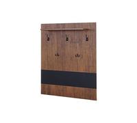 Portemanteau mural HWC-A27, 5 crochets, 100x80cm, aspect chêne