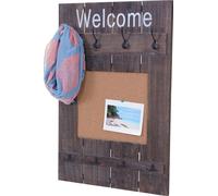Portemanteau mural MENDLER HWC-C89 avec tableau d'affichage, 91x60cm brun shabby Marron