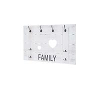 Portemanteau mural HWC-C89, FAMILY, 8 crochets, 60x90cm blanc shabby