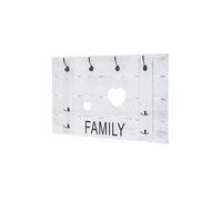 Portemanteau mural HWC-C89, FAMILY, 8 crochets, 60x90cm blanc shabby