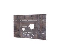 Portemanteau mural MENDLER HWC-C89, FAMILY, 8 crochets, 60x90cm brun shabby Marron