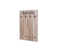 Portemanteau mural HWC-C89, WELCOME, 91x60cm brun naturel shabby