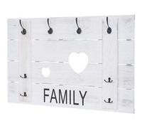 Portemanteau mural MENDLER HWC-C89, FAMILY, 8 crochets, 60x90cm blanc shabby Blanc