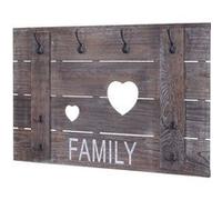 Portemanteau mural MENDLER HWC-C89, FAMILY, 8 crochets, 60x90cm brun shabby Marron