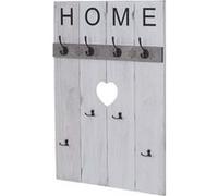Portemanteau mural HWC-C89, HOME, 8 crochets, 91x60cm blanc shabby