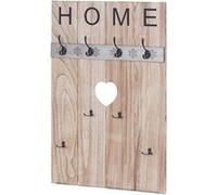 Portemanteau mural MENDLER HWC-C89, HOME, 8 crochets, 91x60cm brun naturel shabby Marron