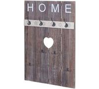 Portemanteau mural MENDLER HWC-C89, HOME, 8 crochets, 91x60cm brun shabby Marron