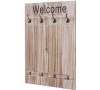 Portemanteau mural MENDLER HWC-C89, WELCOME, 91x60cm brun naturel shabby Marron