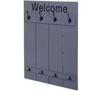 Portemanteau mural HWC-C89 Welcome vintage 91x60cm gris-bleu