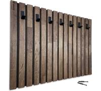 Portemanteau mural Portemanteau en bois chêne à lamelles brun 80cm 4 dimensions