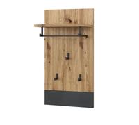 Vicco Portemanteau Mural Selena, Anthracite, 44x83cm | à fixer au mur avec trois crochets robustes pour vêtements