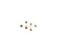 Alba Patère murale Design 6 patères - Blanc bois/métal