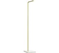 HOMCOM Portemanteau portant à vêtements 1,52 m avec cadre en métal, base en marbre, portemanteau sur pieds pour chapeau, manteaux et sacs, pour entrée, chambre à coucher, couloir, doré et blanc