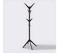 Portemanteau sur pied en bois noir 8 crochets