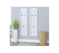 vidaXL Portemanteaux 2 pcs Blanc 242437