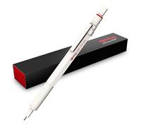 Portemine rOtring 600 | Mine HB, 0,5 mm | Portemine entièrement métallique | Blanc Nacré | Prise crantée antidérapante et corps hexagonal