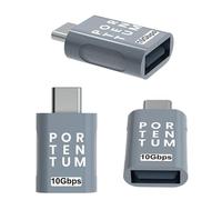 PORTENTUM Adaptateur USB C vers USB 3.0 (3.1) Vitesse 10Gb OTG Corps Premium Zinc avec Haute Résistance à la Chaleur - Adaptateur USB vers Type c de Seulement 5 Grammes