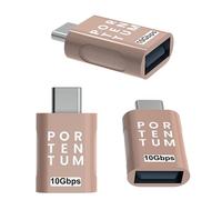 PORTENTUM Adaptateur USB C vers USB 3.0 (3.1) Vitesse 10Gb OTG Corps Premium Zinc avec Haute Résistance à la Chaleur - Adaptateur USB vers Type c de Seulement 5 Grammes