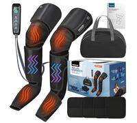 PORTENTUM Bottes pressothérapie jambes avec chaleur et vibration réglables - 5 intensités - Télécommande - Favorise le drainage lymphatique jambes - Soulage les jambes fatiguées - Sac de transport