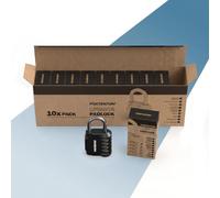 PORTENTUM Cadenas code exterieur réglable à 4 chiffres - Lot de 10 - Cadenas casier avec corps en alliage de zinc et anse en acier - Cadenas 4 chiffres noir pour casiers armoires abris et grilles
