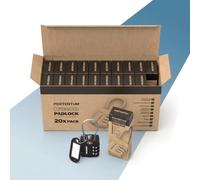 PORTENTUM Cadenas TSA homologué avec combinaison à 3 chiffres - Lot de 20 - Cadenas valise avion à câble flexible et porte-clés d’identification - Cadenas voyage pour valises sacs à dos et casiers