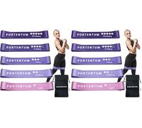 PORTENTUM Elastique Musculation, Set de 5 Bandes élastique Musculation. Confortable et Durable Latex avec Sac de Rangement pour Le Bande Elastique Musculation (Lot de 2)