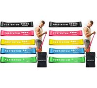 PORTENTUM Elastique Musculation, Set de 5 Bandes élastique Musculation. Confortable et Durable Latex avec Sac de Rangement pour Le Bande Elastique Musculation (Lot de 2)