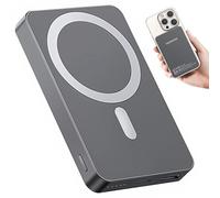 PORTENTUM MagSafe Powerbank 10000 mAh Ultra-Slim 14 mm External Battery - Fast Charging Power Bank 22.5W PD and QC - Qi Magnetic Charger 15W - USB-C + USB-A for iPhone Samsung Smartphones Tablets