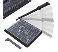 PORTENTUM Massicot A4 avec équerre magnétique réglable et base antidérapante - coupe papier précision avec verrou de bras et repères imprimés - guillotine compatible A4, A5, B5, B6 et B7 - 12 feuilles