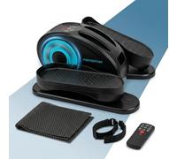 PORTENTUM Mini Velo elliptique Electrique avec Tapis et Sangles - Nouveau Format 2026 Plus Compact - Pédalier d'appartement Automatique et Manuel 12 Vitesses - Pedalier Moteur Silencieux
