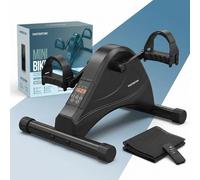 PORTENTUM Pedalier d'appartement Senior électrique motorisé - 12 Vitesses et télécommande - Mini Velo Bras et Jambes Compact avec Tapis antidérapant et écran LCD - Design Portable pour Sport Maison
