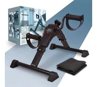 PORTENTUM Pedalier d'appartement Senior - Version Manuelle ou motorisée - Mini Velo Bras et Jambes avec Tapis antidérapant et écran LCD - Compact pour Le Sport Maison