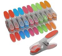 PORTENTUM Pinces à Linge Antidérapantes en Silicone, Lot de 20, Multicolore - Douces Ne Laissent Pas de Traces, Résistantes pour l'Extérieur, Multi-Usage pour Linge Délicat, 8.4 x 4.4 x 1.6 cm