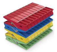 PORTENTUM Pinces à Linge en Plastique Recyclé, Lot de 40, Multicolore - Résistantes à l'Extérieur, Multiusage et Ne Laissent Pas de Marques, Taille 7,5 x 1 x 2 cm