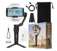 PORTENTUM stabilisateur Smartphone avec Module IA de Suivi Autonome - Gimbal pour Smartphone à 3 Axes Pliable avec trépied - Compatible avec iPhone et Android - app optionnelle - vlog Youtube TikTok