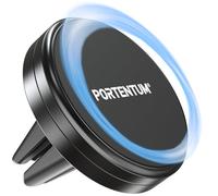 PORTENTUM Support Telephone Voiture magnetique ultrap Puissant - Fixation pour Grille d’aération - Rotation 360° - Aimants extrêmes optimisés - Nouvelle Version Compatible iPhone, Samsung, Android