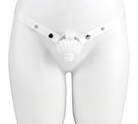 Porter Cock Cage Creuse avec Ceinture Réglable Antidérapante et nsemble Cage à Pénis avec 4 Anneaux Différents de Grande Taille pour Hommes, Sextoys SM Fétiche pour Hommes (White)