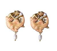Porter des boucles d ' oreilles pendantes mettant en valeur l ' art des perles de fille, adaptées anniversaires, vacances ou cadeaux d ' anniversaire, boucles d ' oreilles à clous