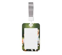 Porter des vêtements avec cordon de cou détachable imprimé chien corgi porte-badge, porte-badge, étui de protection avec lanière