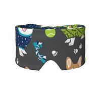Porter des vêtements avec imprimé chiens Corgi Cache-yeux et oreilles occultants bloquant le bruit pour adultes, enfants, hommes et femmes
