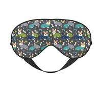 Porter des vêtements Corgi Chiens Imprimé Masque de sommeil toutes occasions avec sangle réglable double face Parfait pour les quarts de travail et les voyages