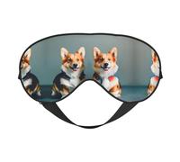 Porter des vêtements mignon chien Corgi imprimé doux masque pour les yeux - sommeil confortable, ombre de nuit élastique, couvre-yeux pour voyage, méditation