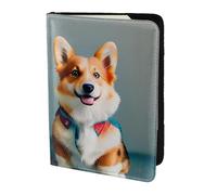 Porter des vêtements mignons chiens corgi imprimé étui de passeport en cuir pour homme et femme, portefeuille de voyage porte-passeport, noir, One Size
