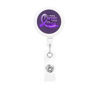 Porter du violet pour ma mère Alzheimer's Awareness Porte-badge rétractable Reel Clip Id Card Holder forNurse Student Office Worker