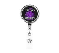 Porter du violet pour ma mère Alzheimer's Awareness Porte-badge rétractable Reel Clip Id Card Holder forNurse Student Office Worker