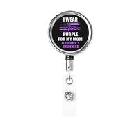 Porter du violet pour ma mère Alzheimer's Awareness Porte-badge rétractable Reel Clip Id Card Holder forNurse Student Office Worker