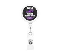 Porter du violet pour ma mère Alzheimer's Awareness Porte-badge rétractable Reel Clip Id Card Holder forNurse Student Office Worker